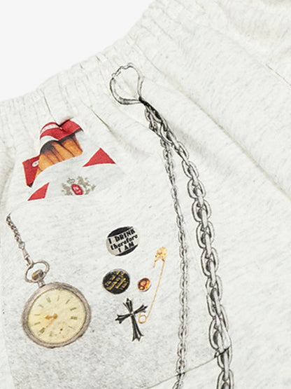 Unique Embellished Wide-Leg Trousers with Chain Detail for Fashionable Comfort