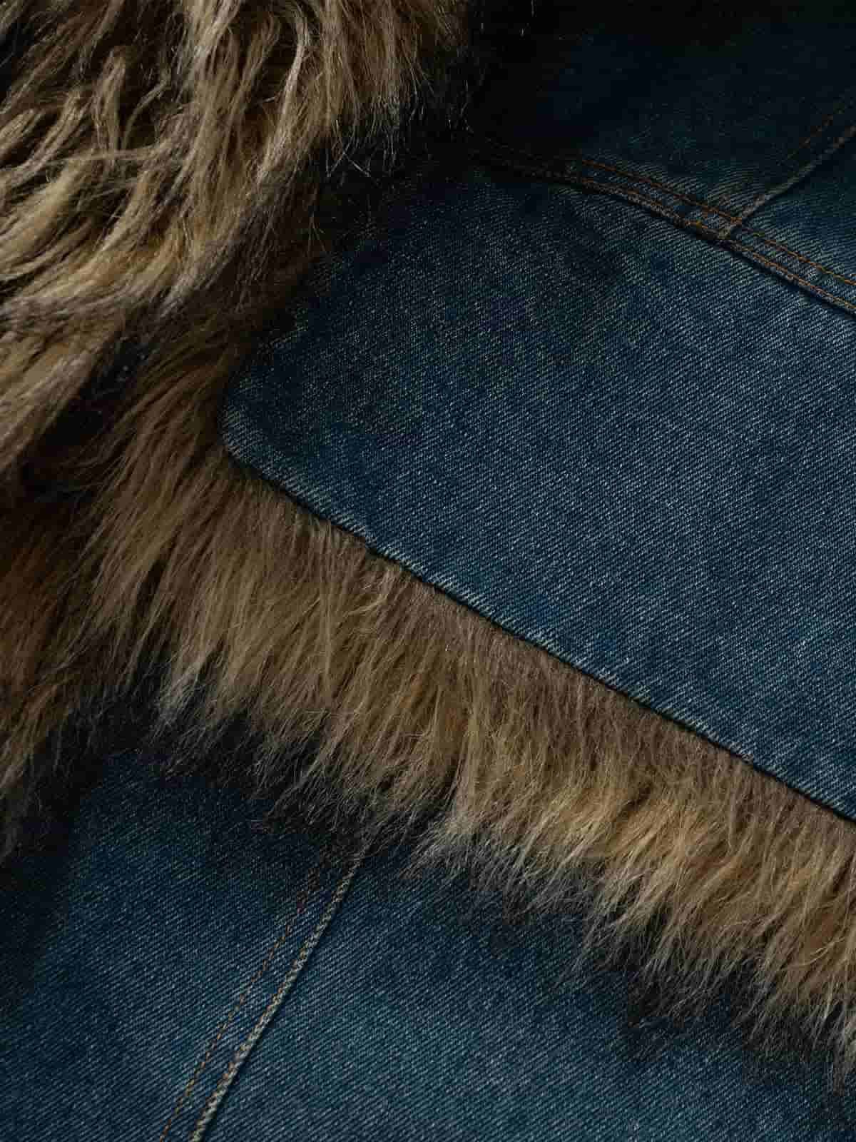 Winter-Ready Corduroy Jacket with Faux Fur Trim for Men