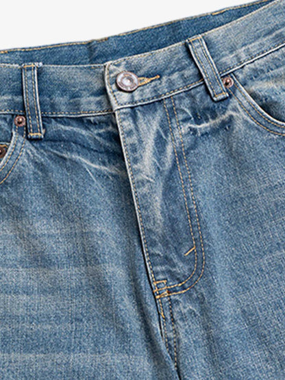 Washed Whitened Flared Jeans