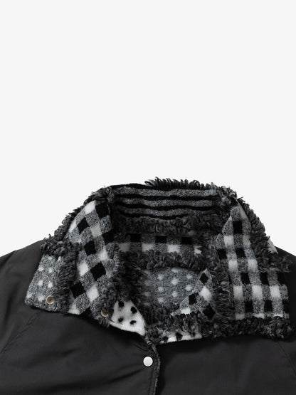 Thesupermade Special Plaid Polka Dot Reversible Cotton Jacket