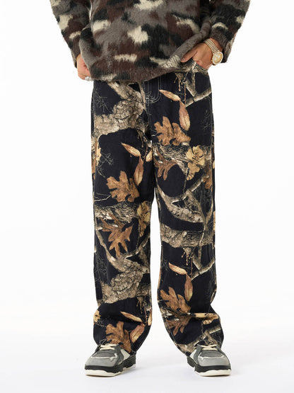 Unique Wide-Leg Denim Pants with Artistic Spider Design for Fashion Lovers