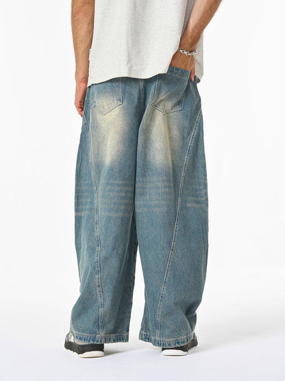 Washed Wide-Leg Balloon Jeans - 2301