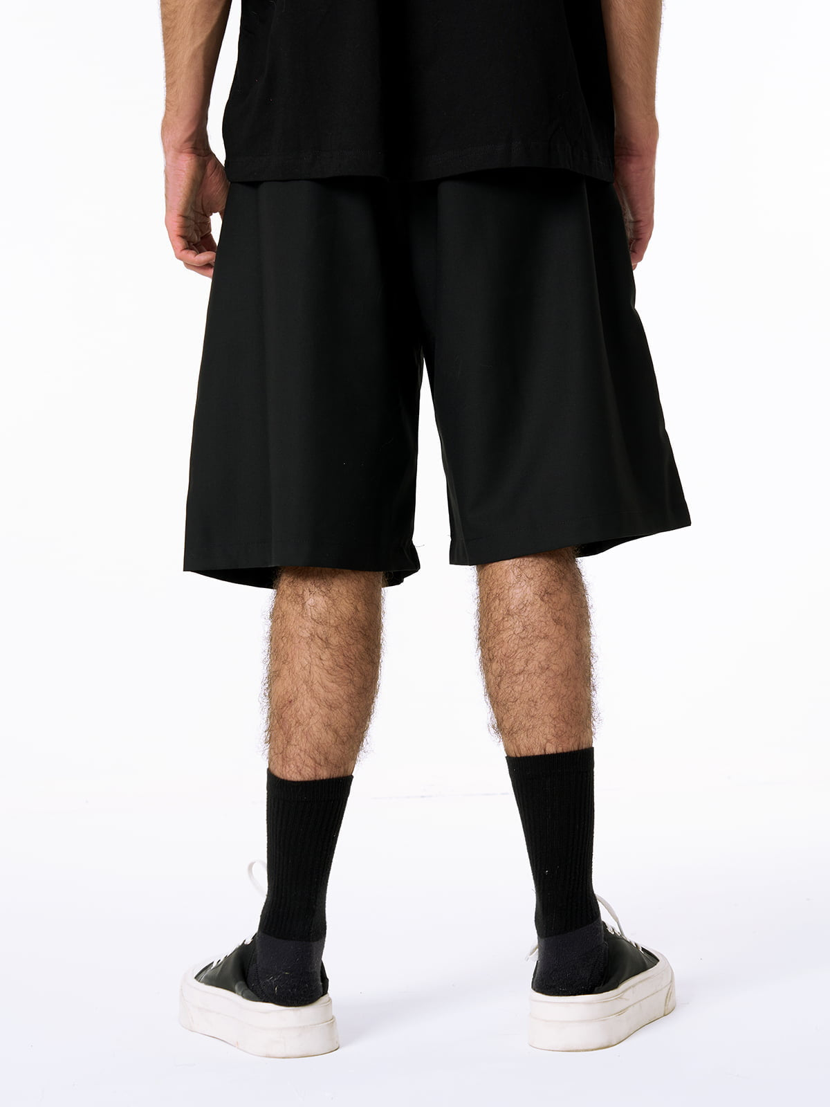 Pleated Design Pendant Decoration Baggy Shorts