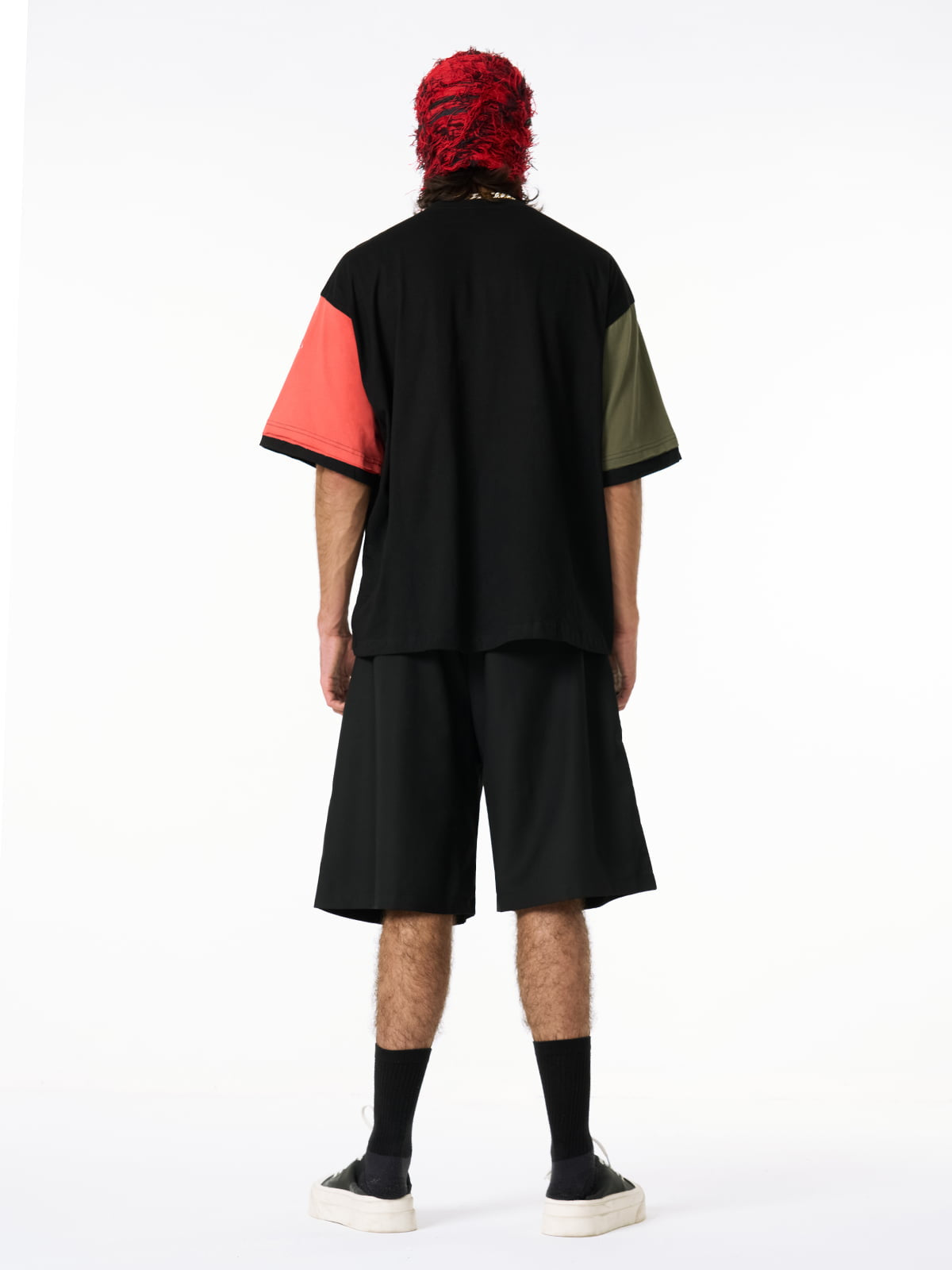 Pleated Design Pendant Decoration Baggy Shorts