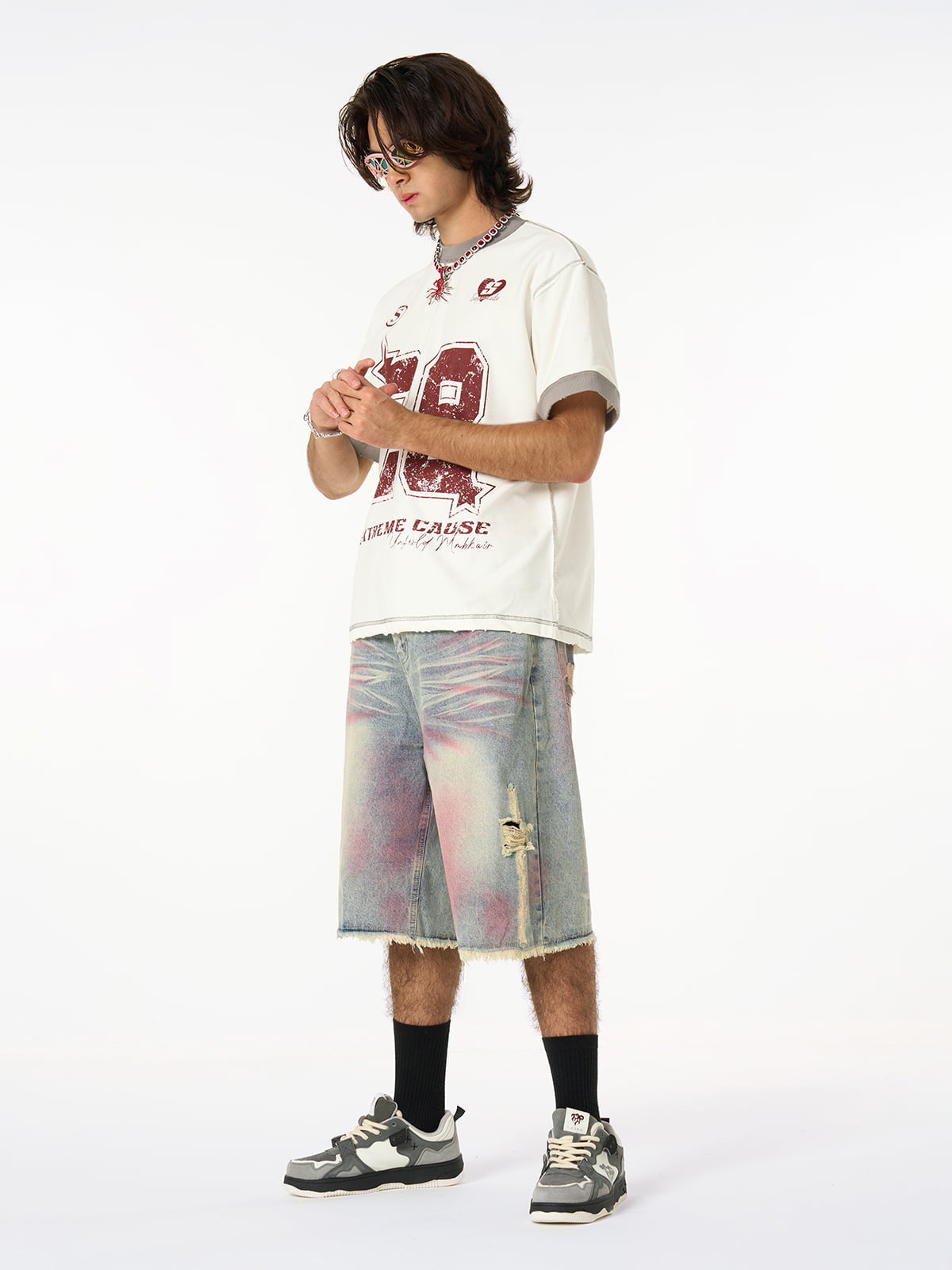 Distressed NO. 28 Jersey T-Shirt - 2442