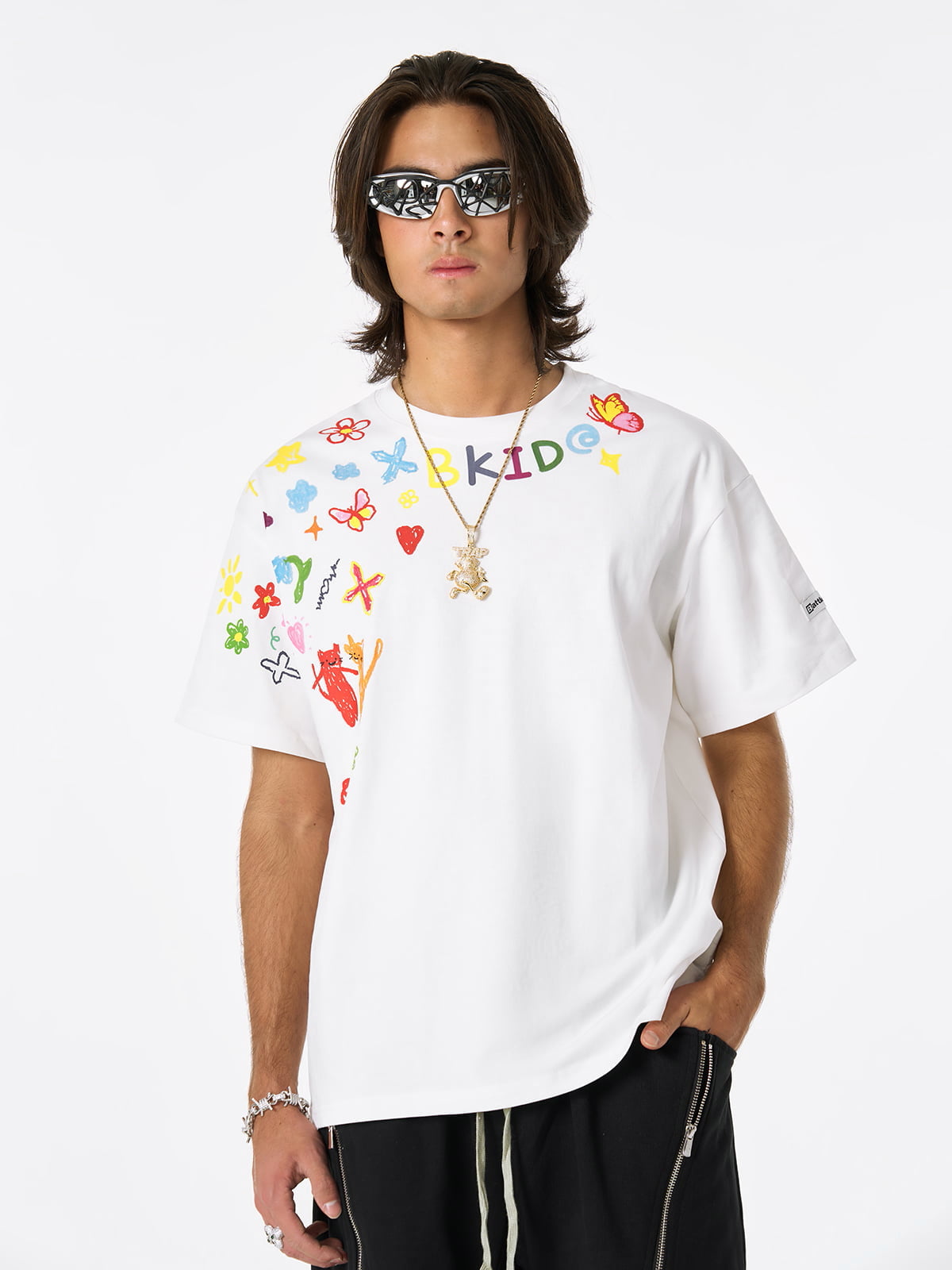 Retro Graffiti Hand-Painted T-Shirt