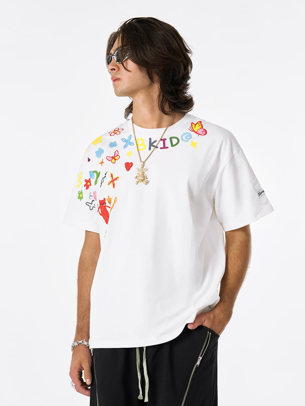 Retro Graffiti Hand-Painted T-Shirt