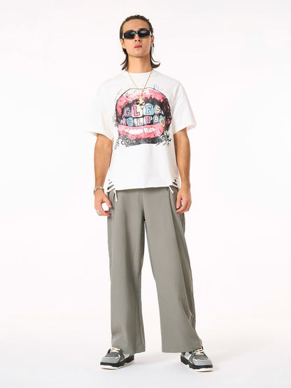 Elastic Waistband Barrel Pants - 2425