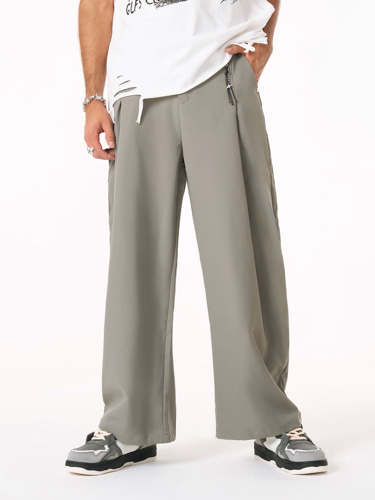 Elastic Waistband Barrel Pants - 2425