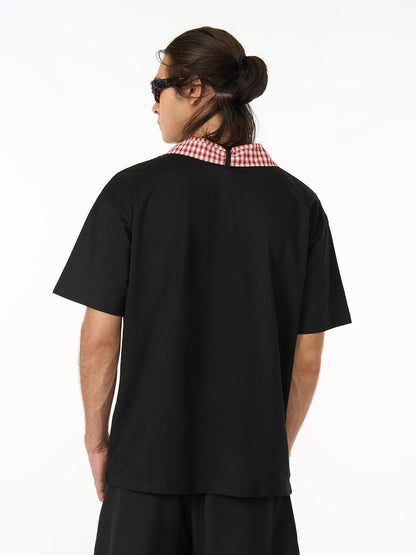 Street Plaid Tie Short Sleeve T-Shirt