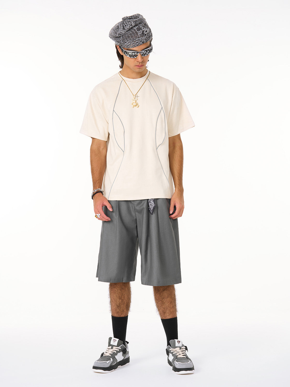 Functional Deconstructed Split Short-sleeved T-shirt - 2437