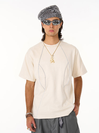 Functional Deconstructed Split Short-sleeved T-shirt - 2437