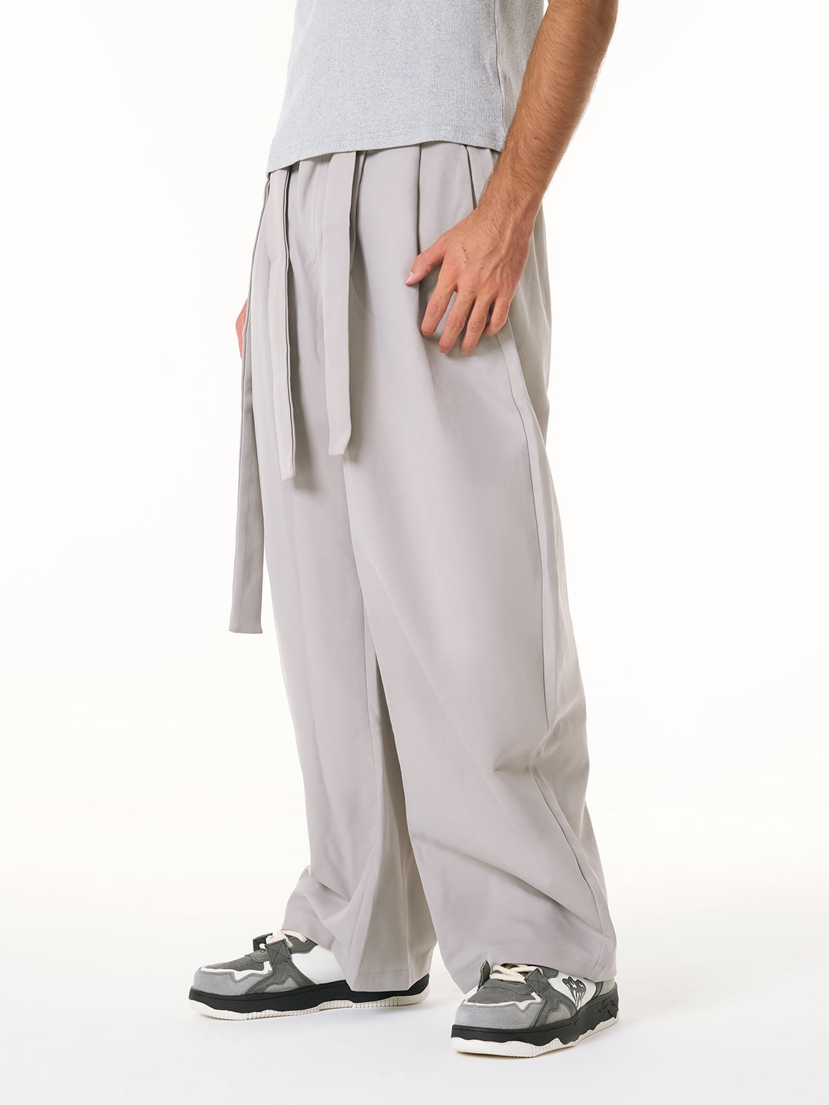 Pleated Belted Machete Track Pants