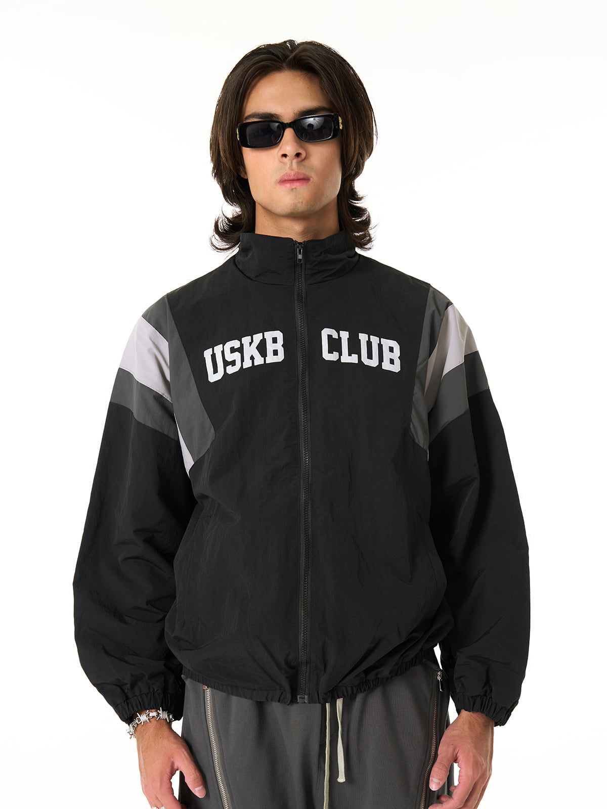 Thesupermade Patchwork Contrasting Windbreaker Jacket