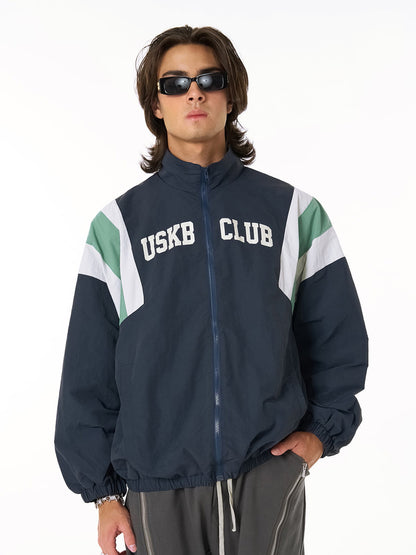 Thesupermade Patchwork Contrasting Windbreaker Jacket