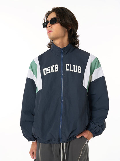 Thesupermade Patchwork Contrasting Windbreaker Jacket