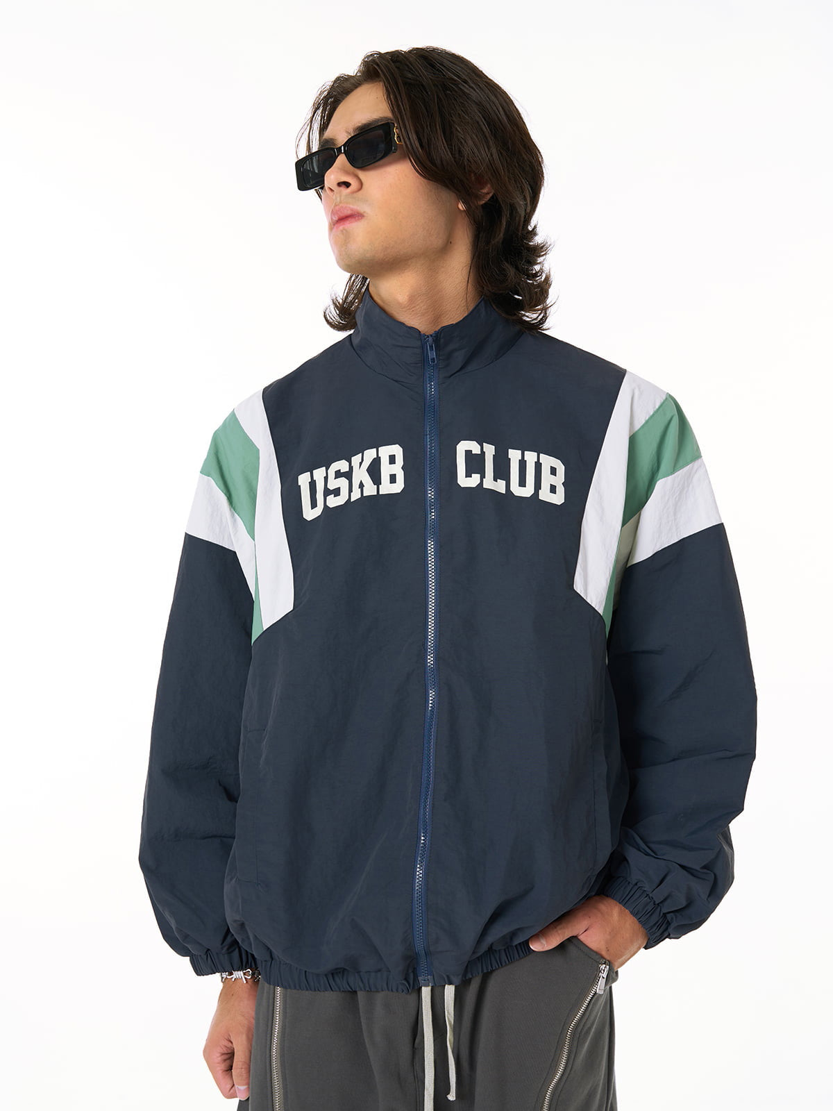 Thesupermade Patchwork Contrasting Windbreaker Jacket