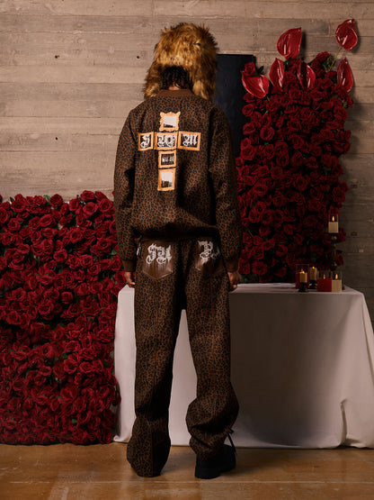 SUPM Letter Graffiti Cross Frame Leopard Print Set