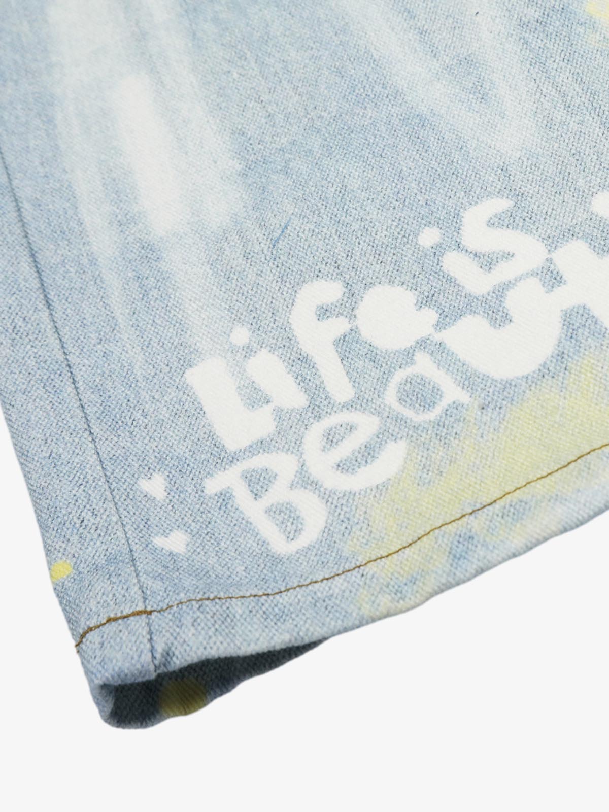 Artistic Wide-Leg Jeans with Unique Hand-Painted Designs for Women