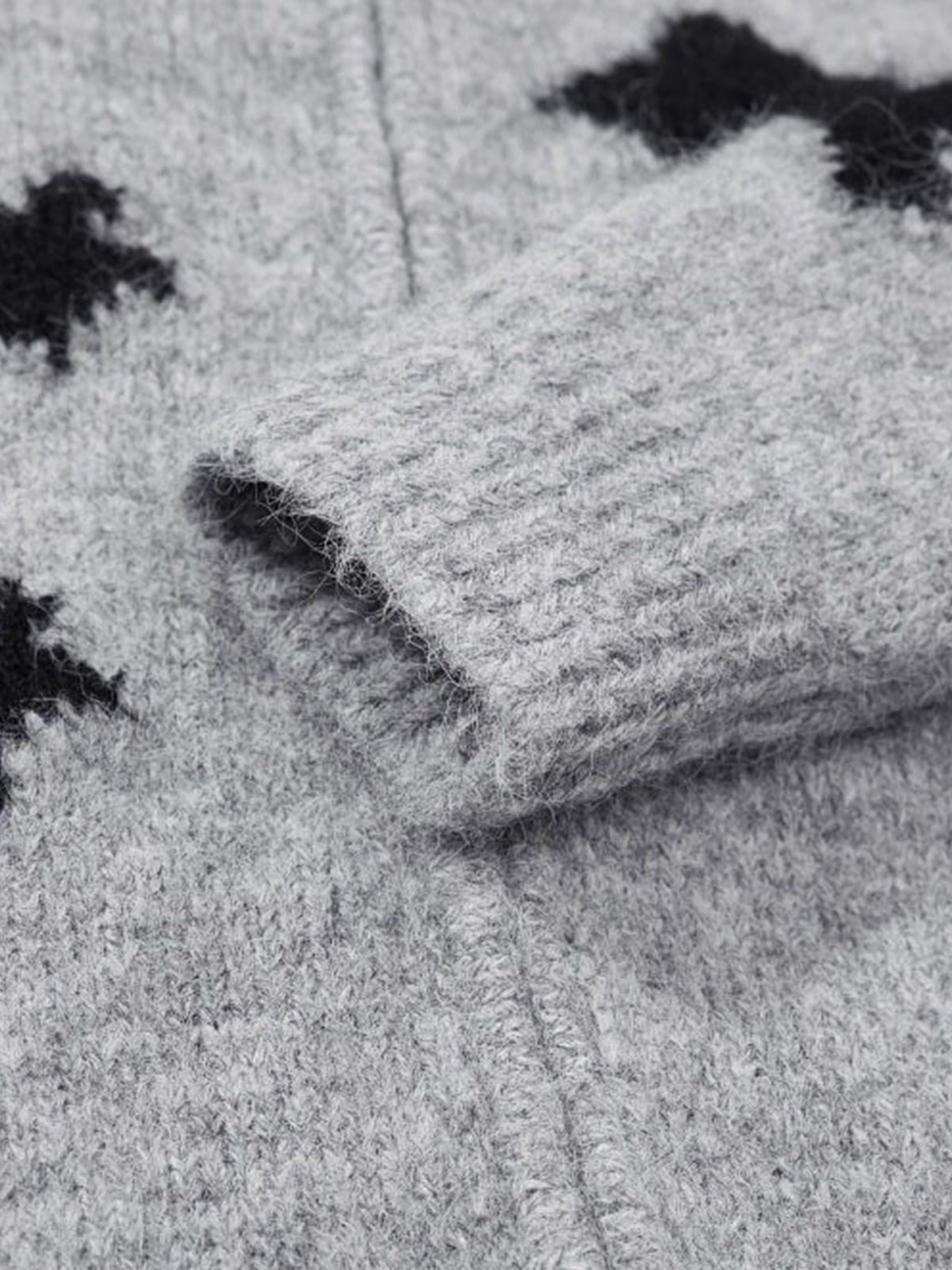 Stylish Star Pattern Zip-Up Knit Cardigan for Women