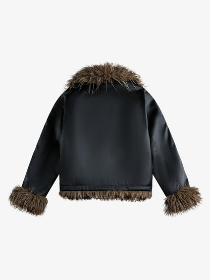 Winter-Ready Corduroy Jacket with Faux Fur Trim for Men