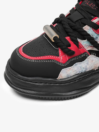 7CM Height-Enhancing Sneakers with Fluid Lines and Granular Outsole