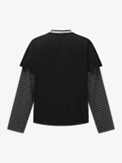 Stylish Layered T-Shirt with Bold Graphic Design for Casual Wear