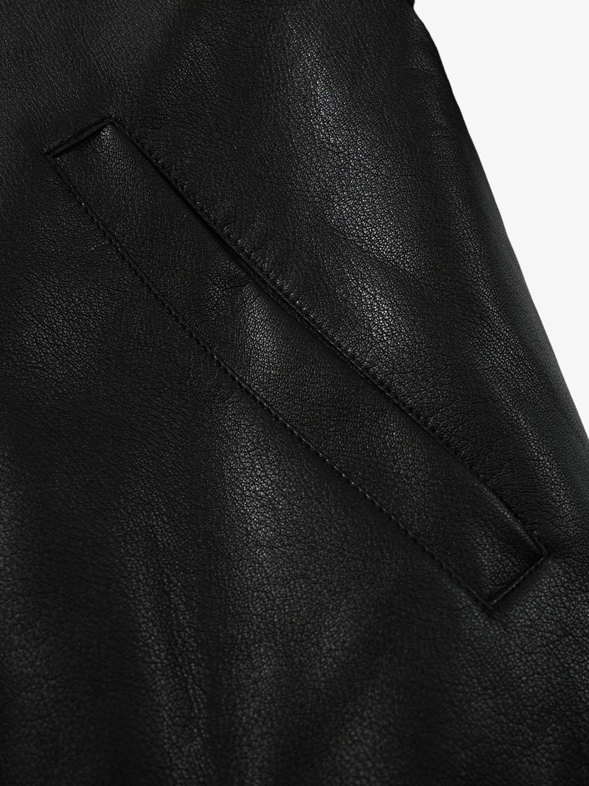 Stylish Black Leather Jacket with Zipper Detail for Modern Fashionistas