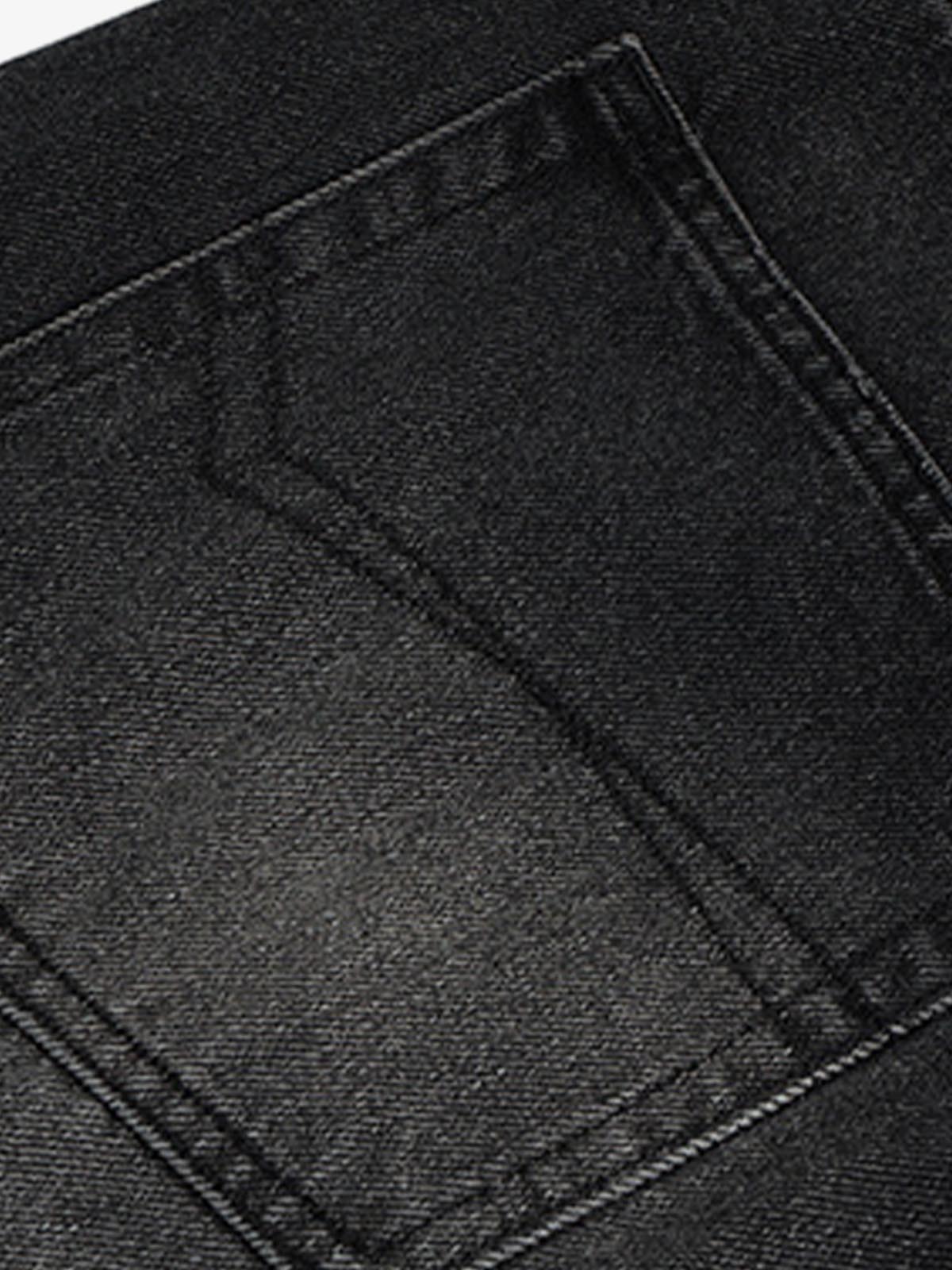 Wide-Leg Denim Trousers with Unique Floral Drawstring and Bold Street Style Design