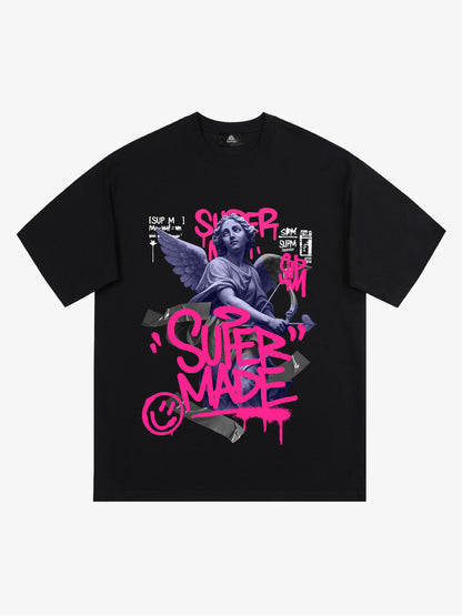 Street Lucky Angel graphic design T-shirt