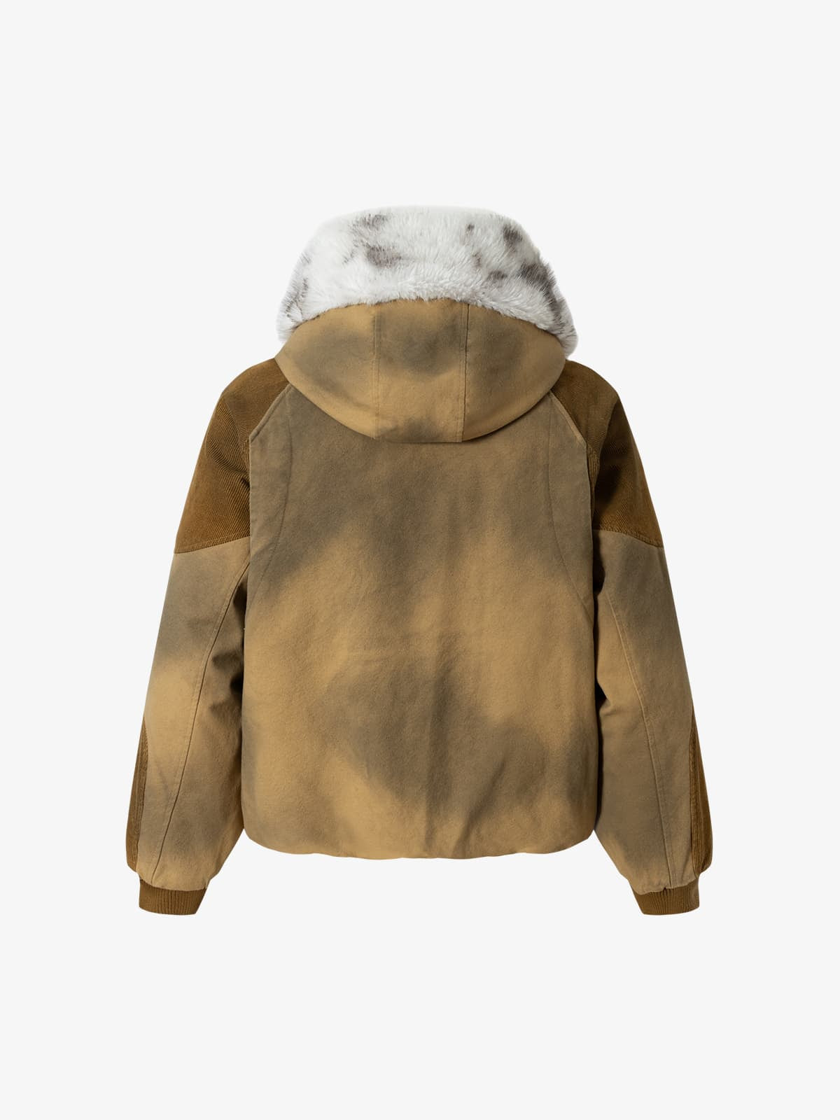 Winter-Ready Corduroy Jacket with Faux Fur Trim for Men