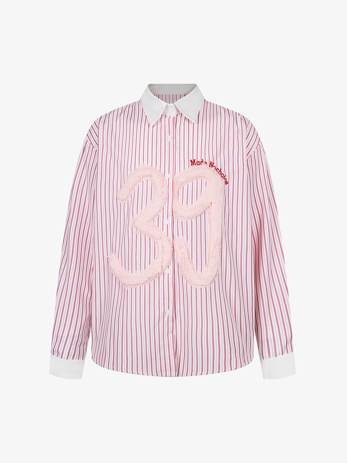 Retro Contrast Flocked Striped Long Sleeve Shirt