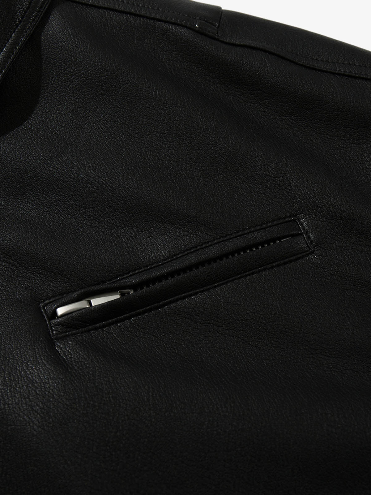 Stylish Black Leather Jacket with Zipper Detail for Modern Fashionistas