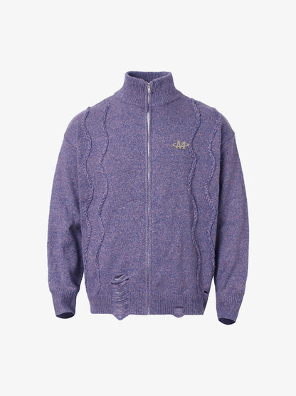 Cable Knit Zip-Up Sweater Jacket for Men - Perfect for Casual and Outdoor Wear