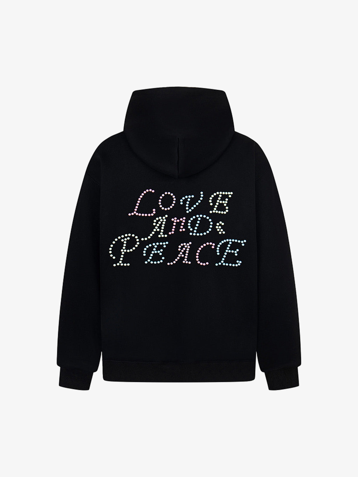 Stylish Hoodie with Embellished "Love and Peace" Design for Everyday Wear