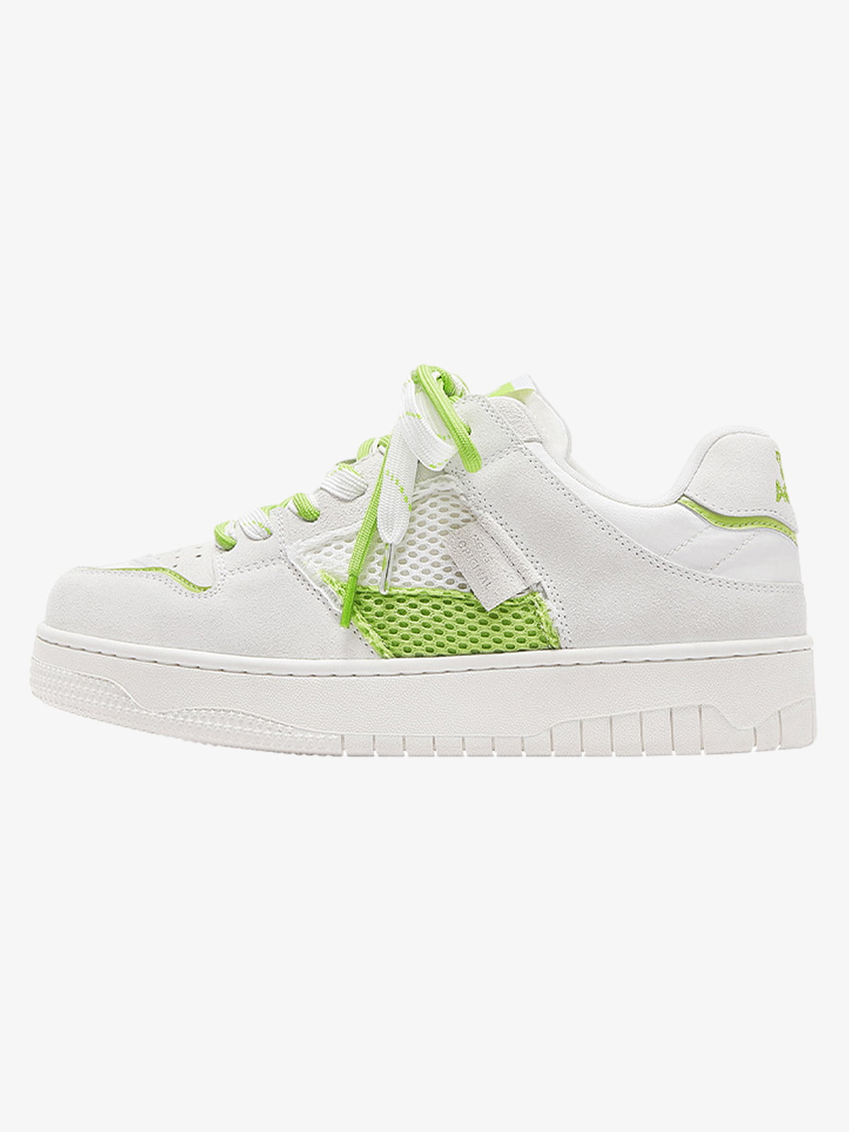 Fashionable Neon Green and White Low-top Sneakers for Everyday Wear