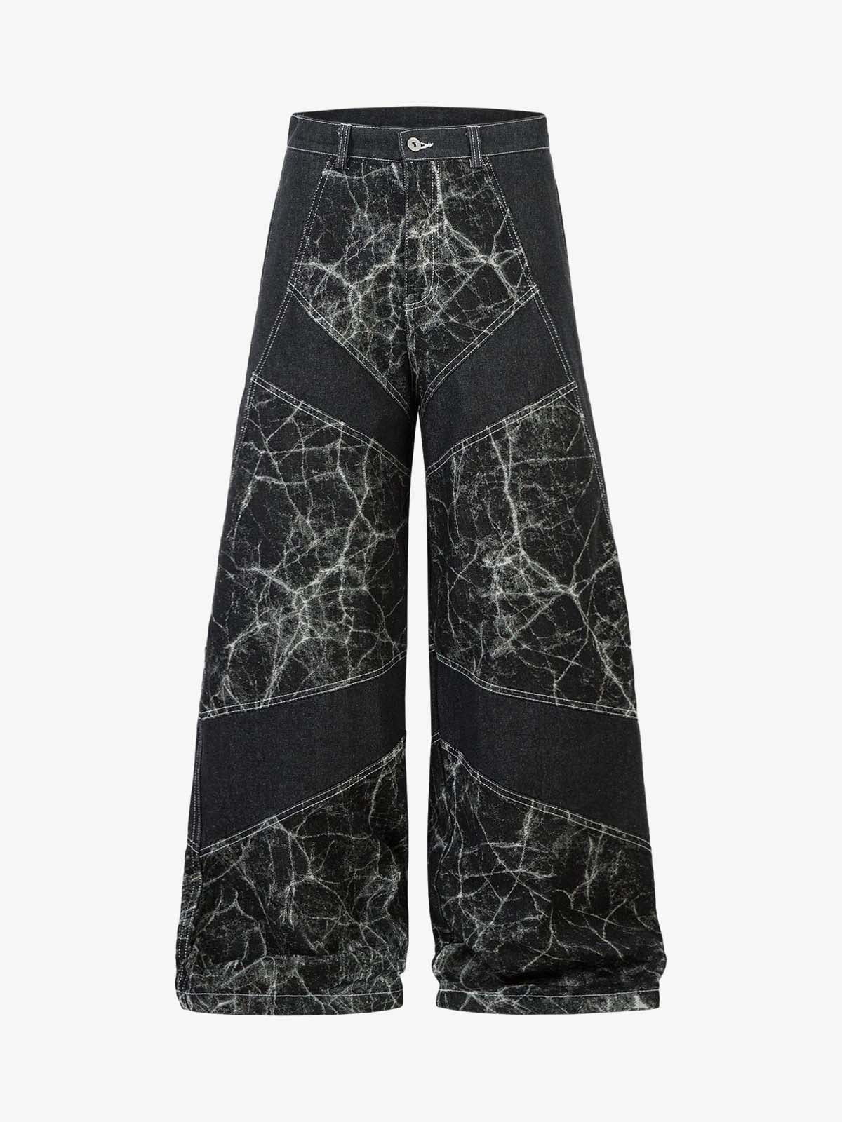 Thesupermade Deconstructed Split Tie-dye Jeans