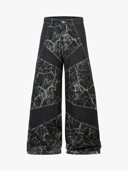 Thesupermade Deconstructed Split Tie-dye Jeans