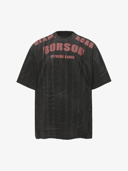 Painted Distressed Print Short-sleeved T-shirt