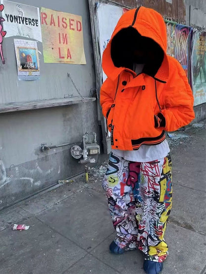 Graffiti Print Wide-Leg Pants for Urban Street Style