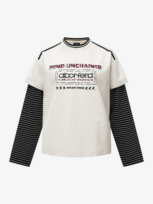 Stylish Layered T-Shirt with Bold Graphic Design for Casual Wear