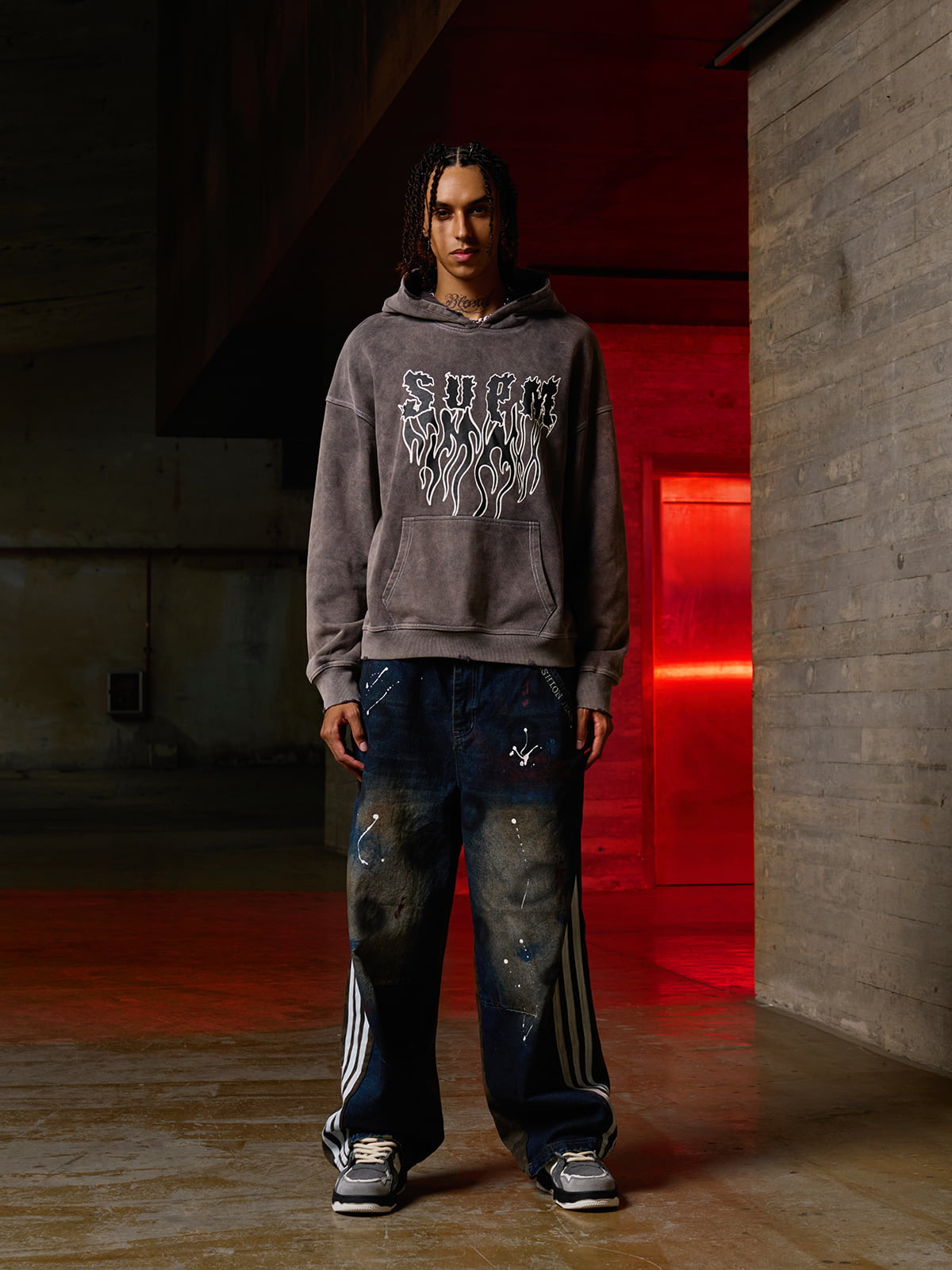 Distressed Graphic Hoodie for Urban Streetwear Enthusiasts