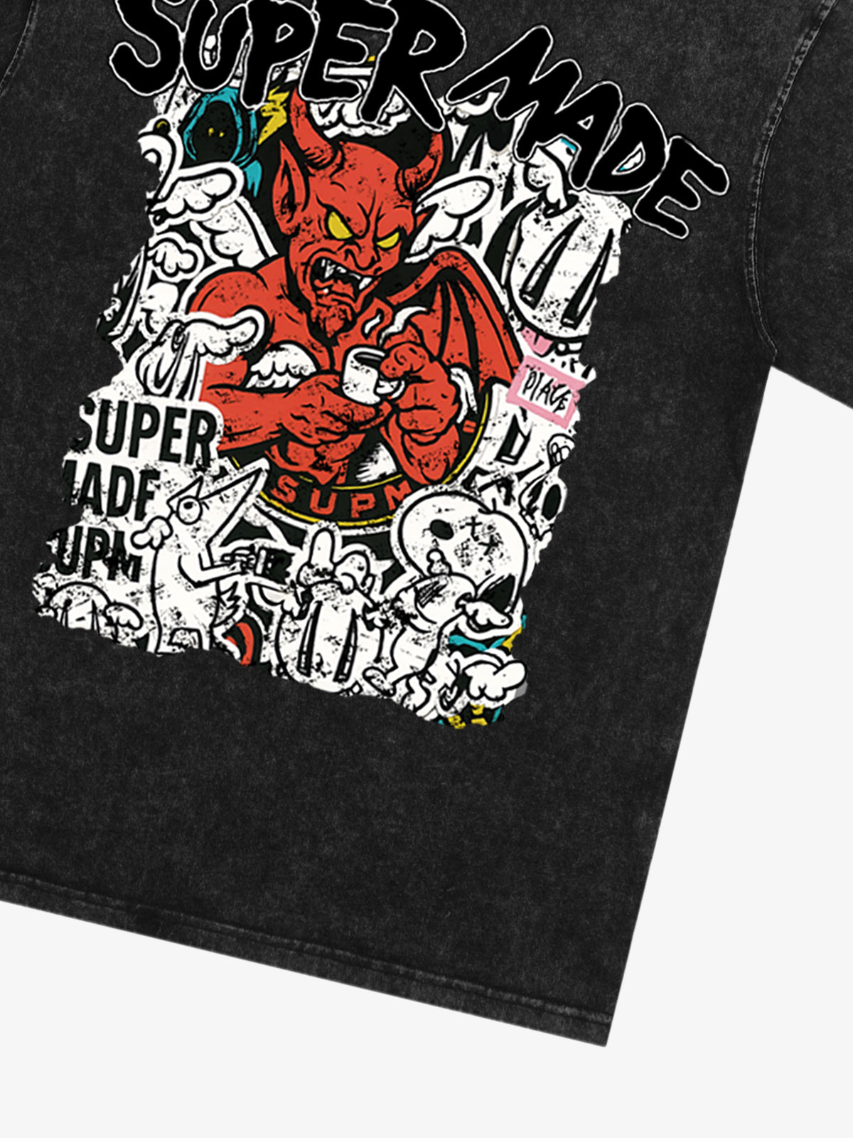Street Devil Collage Pattern T-shirt