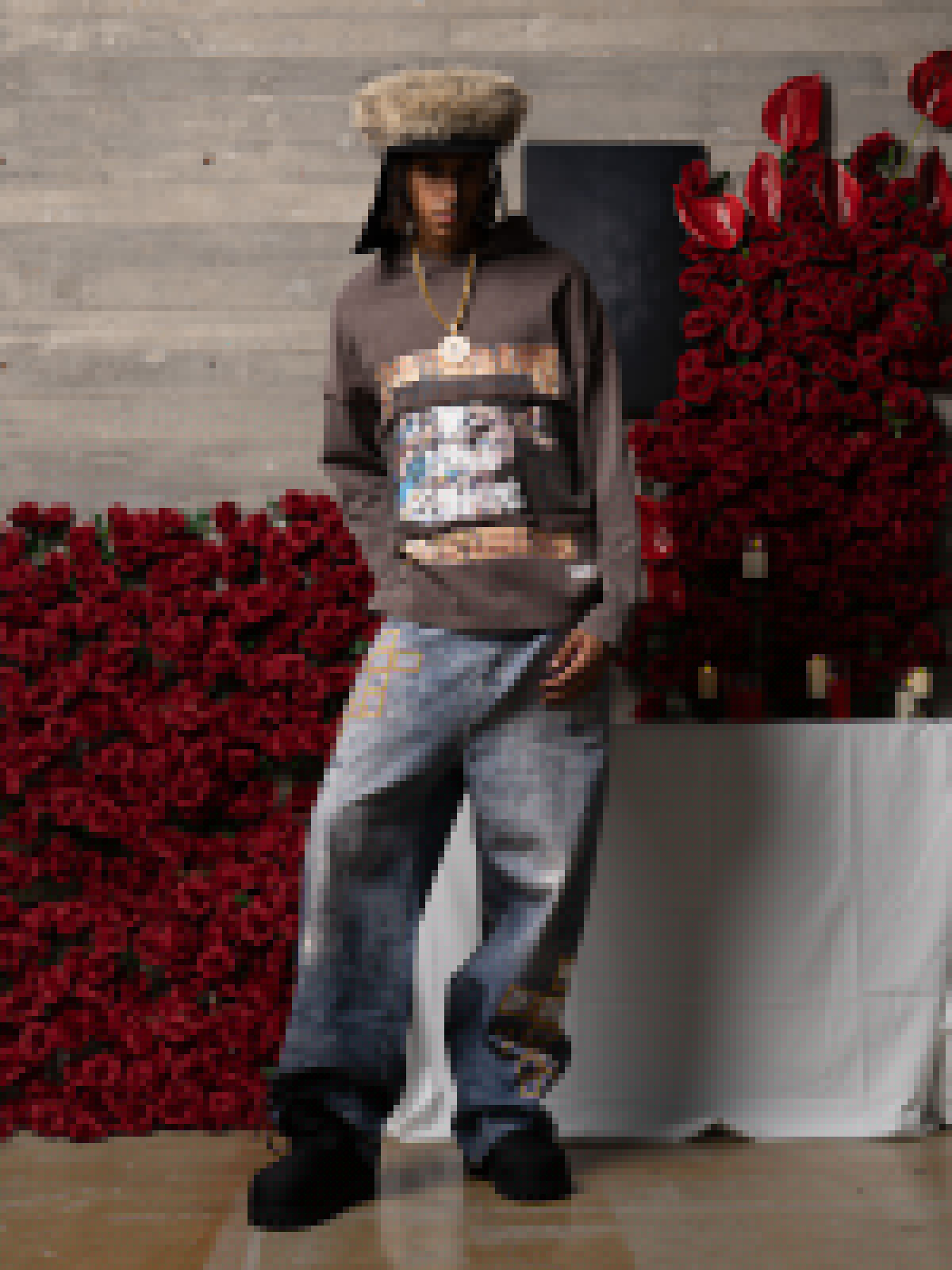 Frame cross print jeans