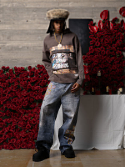 Frame cross print jeans