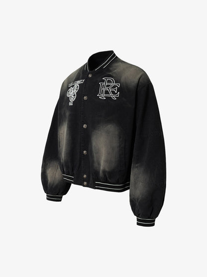 Thesupermade Gradient Bleached Technical Baseball Jacket