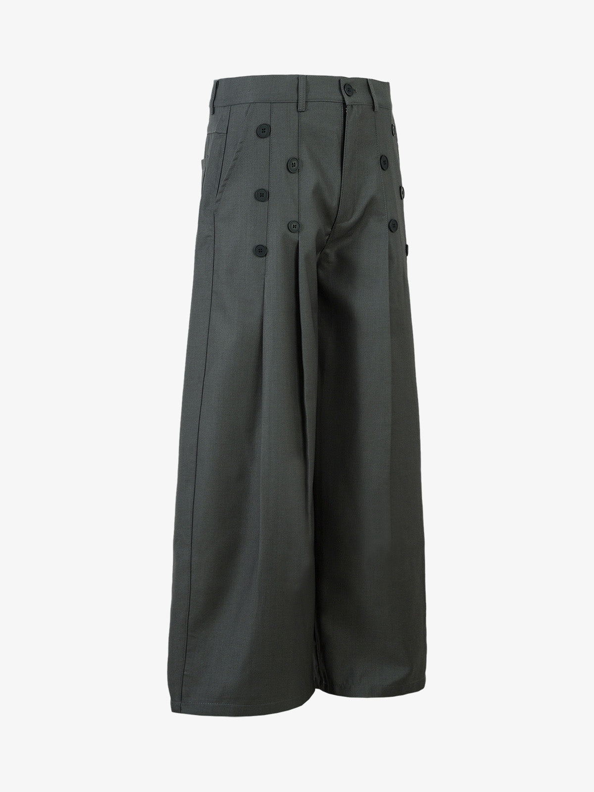 Thesupermade Double-Button Design Pleated Suit Casual Pants