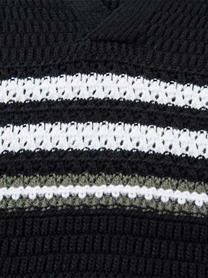 Striped Polo Sweater for Men - Stylish and Comfortable Knitwear