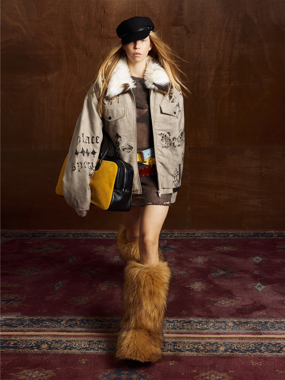 Winter-Ready Corduroy Jacket with Faux Fur Trim for Men