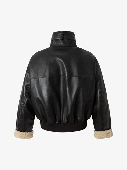 Stylish Aviator Jacket with Faux Fur Collar - Perfect for Casual and Fashionable Looks